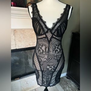 Bebe sexy black lace mini corset dress, Size S
